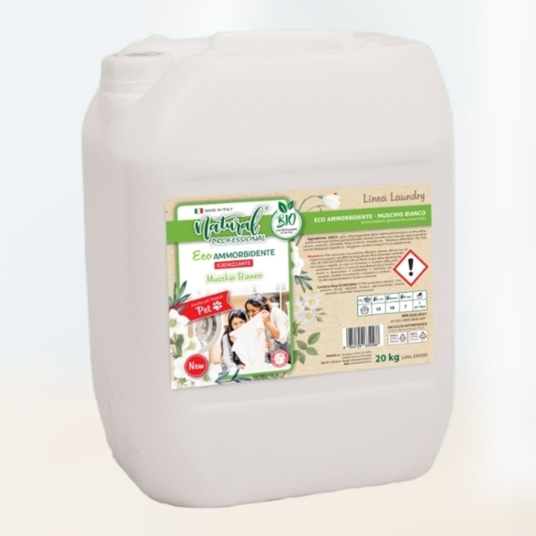 Eco Bio Ammorbidente Lavatrice Muschio Bianco 20 Kg