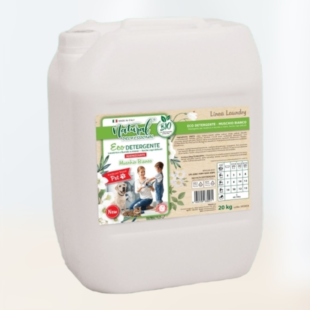 Eco Bio Detergente Lavatrice E Bucato A Mano Muschio Bianco 20 Kg