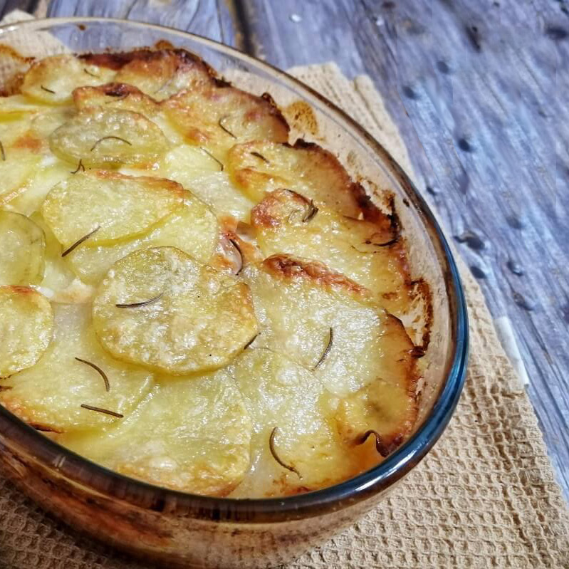 Parmigiana bianca di patate viola