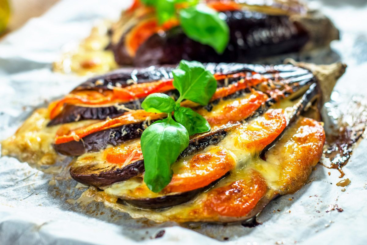 Melanzane a ventaglio ripiene