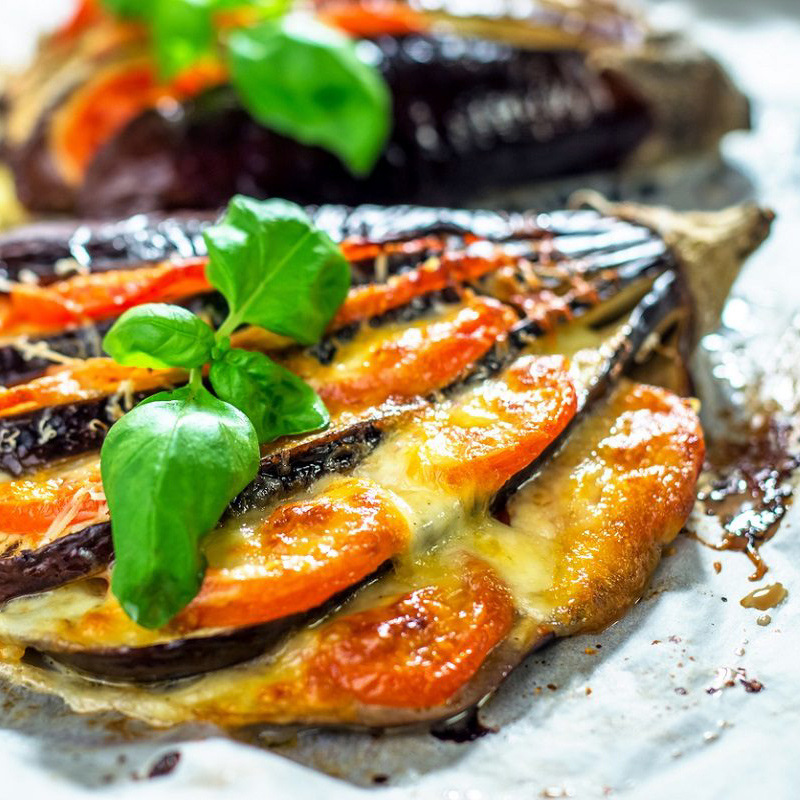 Melanzane a ventaglio ripiene